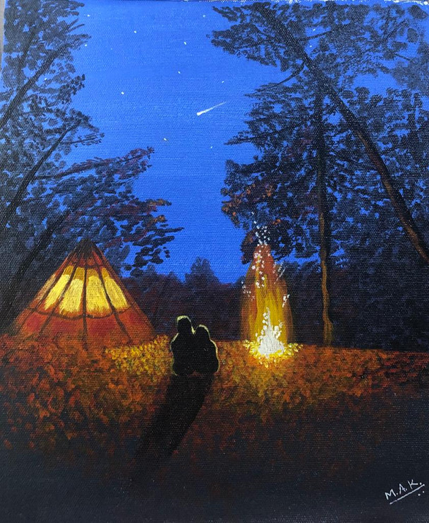 Campfire  (PRT_7844_53499) - Canvas Art Print - 24in X 28in