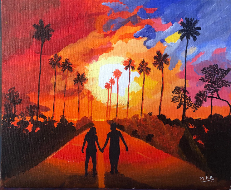 Sunset (PRT_7844_53490) - Canvas Art Print - 24in X 20in
