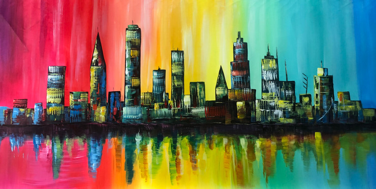 Modern art painting  (ART_6706_53403) - Handpainted Art Painting - 24in X 50in