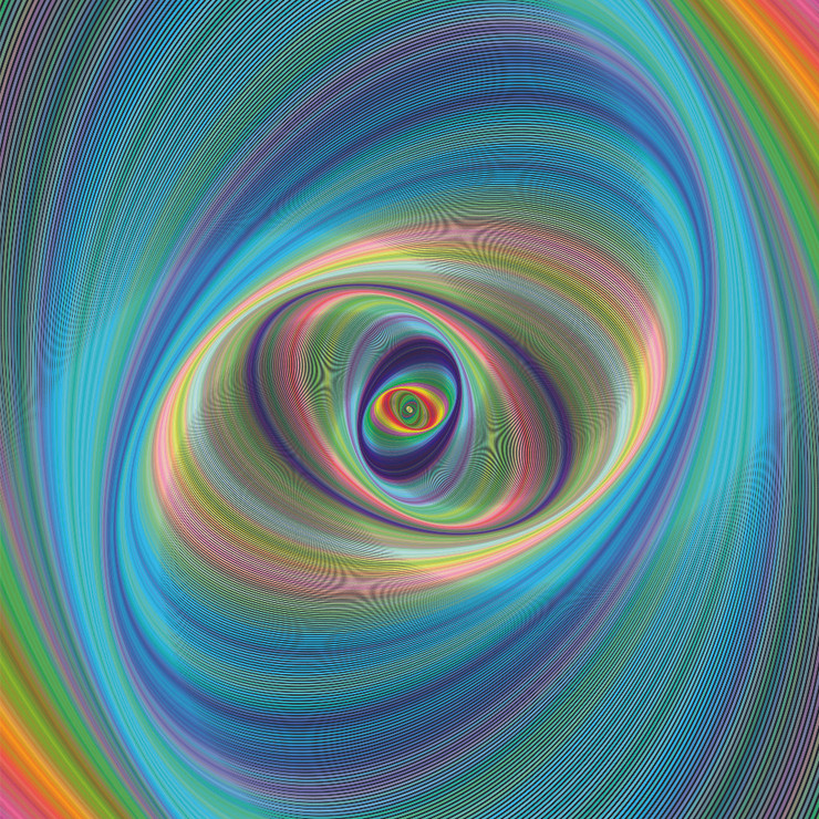 Fractal Abstract  2 (PRT_5942) - Canvas Art Print - 33in X 33in