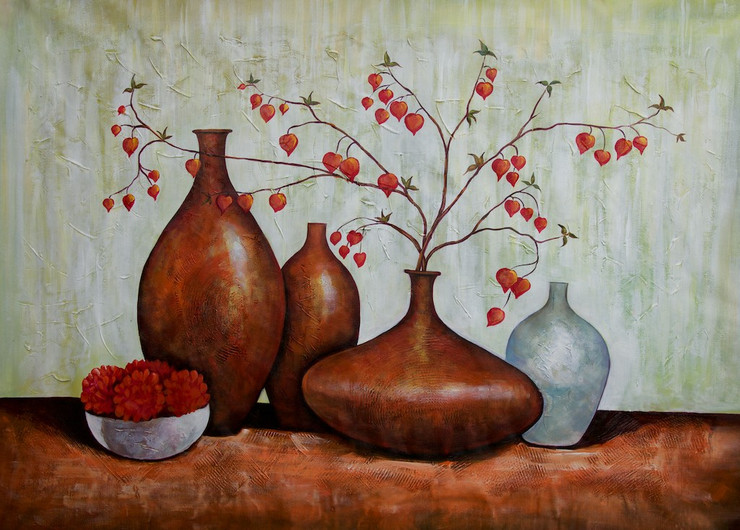 Ensemble 8 - 36in X 24in,RAJEAR73_3624,Acrylic Colors,Pottery,Vase,Beautiful Flower in Vase  - Buy Paintings online in India