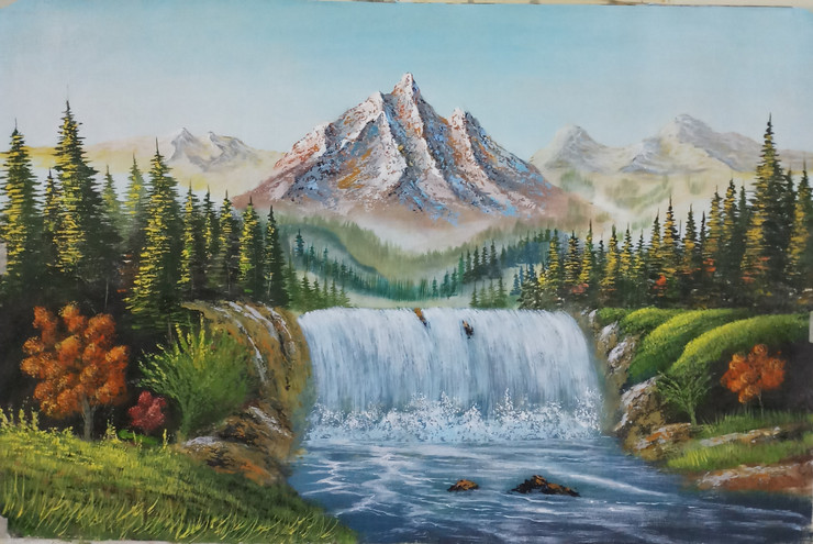 Dancing River (ART_5868_53756) - Handpainted Art Painting - 36in X 23in