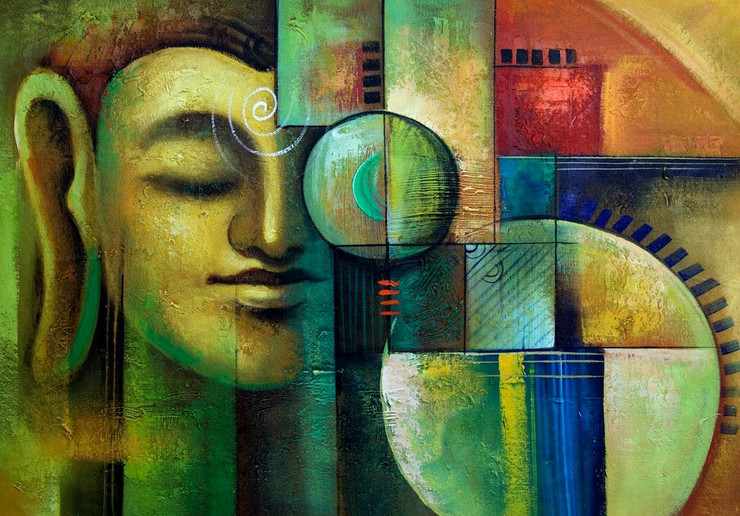 buddha, abstract green buddha,gautam buddha, the enlightened