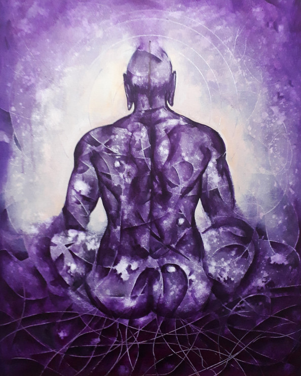 Vibes of Meditation (ART_7875_54012) - Handpainted Art Painting - 24in X 30in