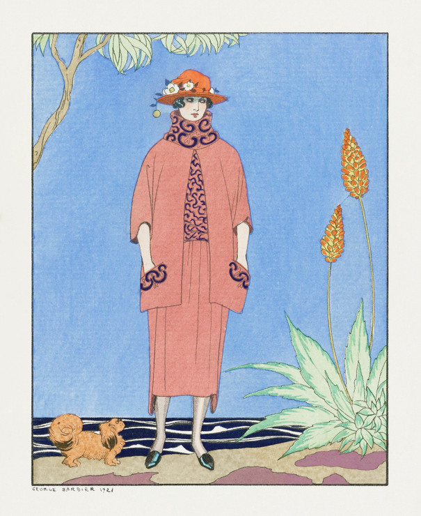 A Palm Beach- Tailleur, De Worth From Gazette Du Bon Ton No 5 Pl 40 (1921) By George Barbier (PRT_6208) - Canvas Art Print - 19in X 23in