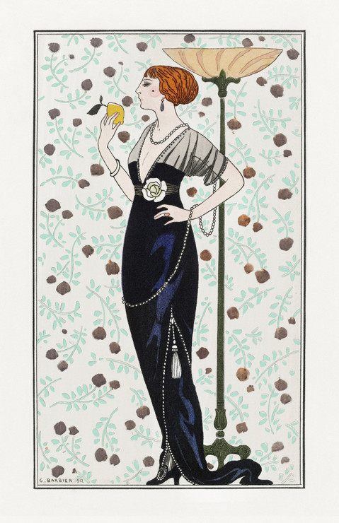 Costumes Parisiens 2 Grande Robe Du Soir From Journal Des Dames Et Des Modes (1913) By George Barbier (PRT_6216) - Canvas Art Print - 17in X 26in