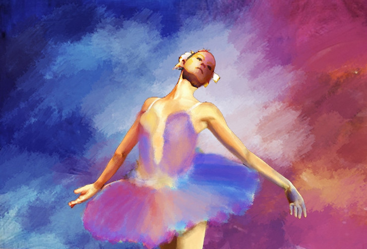 ballet dance ,Red Background,Purple Dress Dancer,Dance