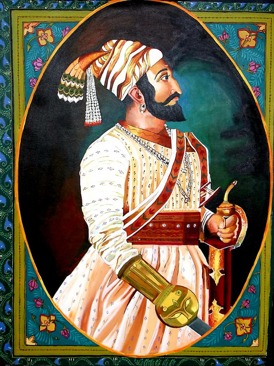 Chatrapati Shivaji maharaj (ART_7153_54226) - Handpainted Art Painting - 30in X 40in