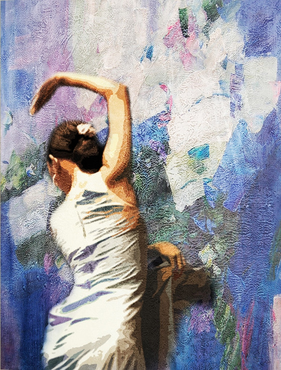 ballet dance ,Blue Background,White Dress Dancer,Dance,