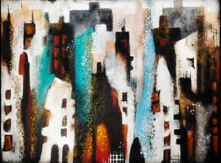 Concrete Jungle (ART_3682_54191) - Handpainted Art Painting - 40in X 30in