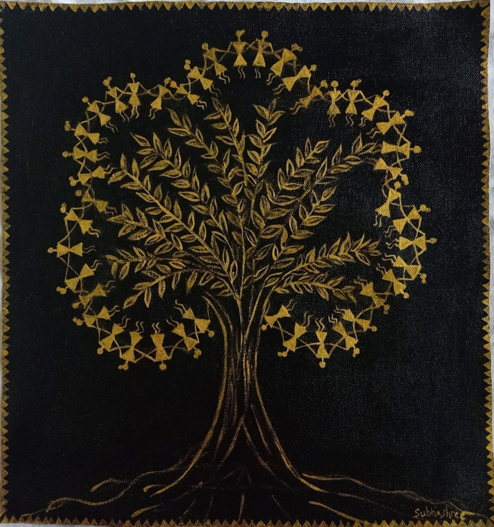 Tree of Life (ART_7801_52993) - Handpainted Art Painting - 12in X 12in