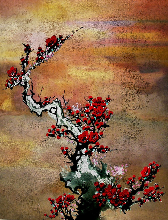 Fengshui Tree,Floral Tree,Red Flower Tree,Red Flower Bunch