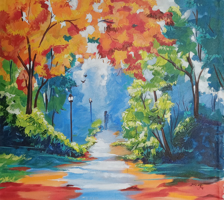 Landscape (ART_7699_54483) - Handpainted Art Painting - 26in X 22in