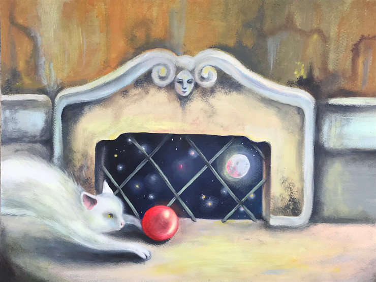 The red ball (ART_7894_54342) - Handpainted Art Painting - 40in X 30in