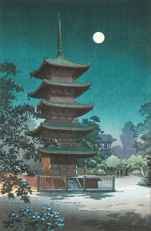 Sketches Of Famous Places In Japan Asakusa Kinryuzan Temple  (PRT_6605) - Canvas Art Print - 23in X 35in