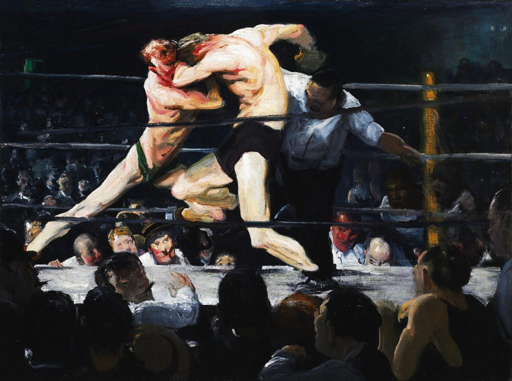 Stag At Sharkey's 1909 George Bellows (PRT_6600) - Canvas Art Print - 38in X 28in