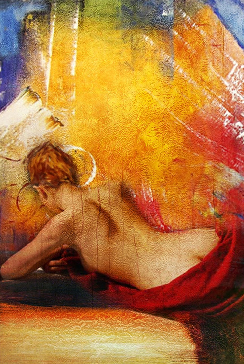 Nude Art,Nude Women,Pose,Model,Shades of color at Background
