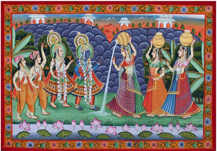 Pichvai Wall Painting Traditional  Beautiful Wall Painting (ART_7555_54562) - Handpainted Art Painting - 39in X 28in