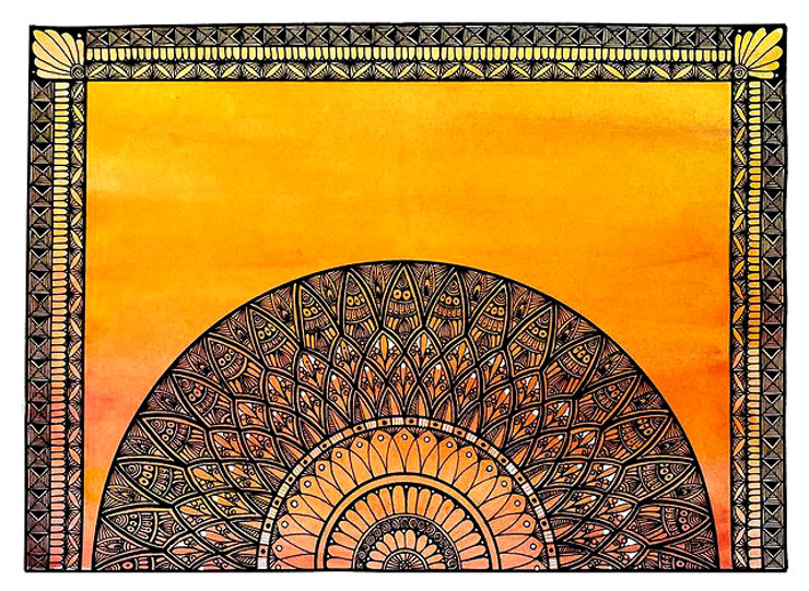 Mandala Art (PRT_7503_54713) - Canvas Art Print - 11in X 8in