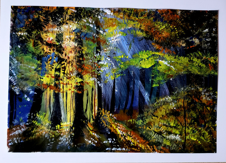 The call of the forest  (ART_7907_54553) - Handpainted Art Painting - 11in X 8in