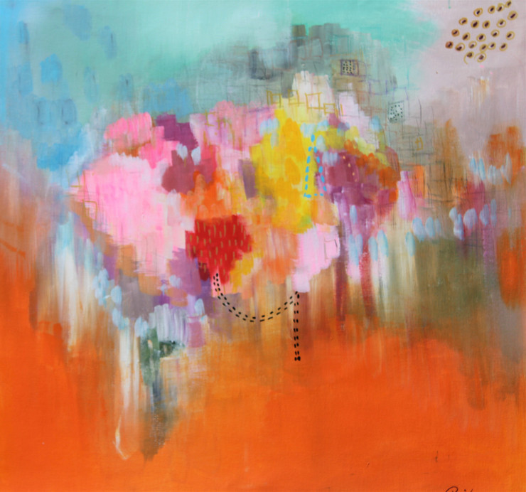Morning dream (ART_7915_54723) - Handpainted Art Painting - 26in X 26in