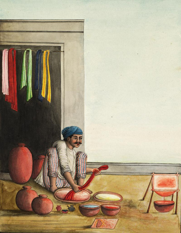 Man Dyeing Cloth (PRT_6736) - Canvas Art Print - 26in X 33in