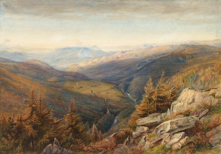 Mountain View By Robert J Pattison (PRT_6742) - Canvas Art Print - 40in X 28in