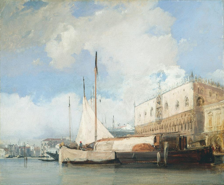 The Doge's Palace, Venice By Richard Parkes Bonington (PRT_6763) - Canvas Art Print - 24in X 20in