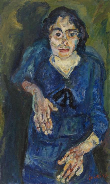 Woman In Blue By Chaim Soutine (PRT_6813) - Canvas Art Print - 24in X 40in