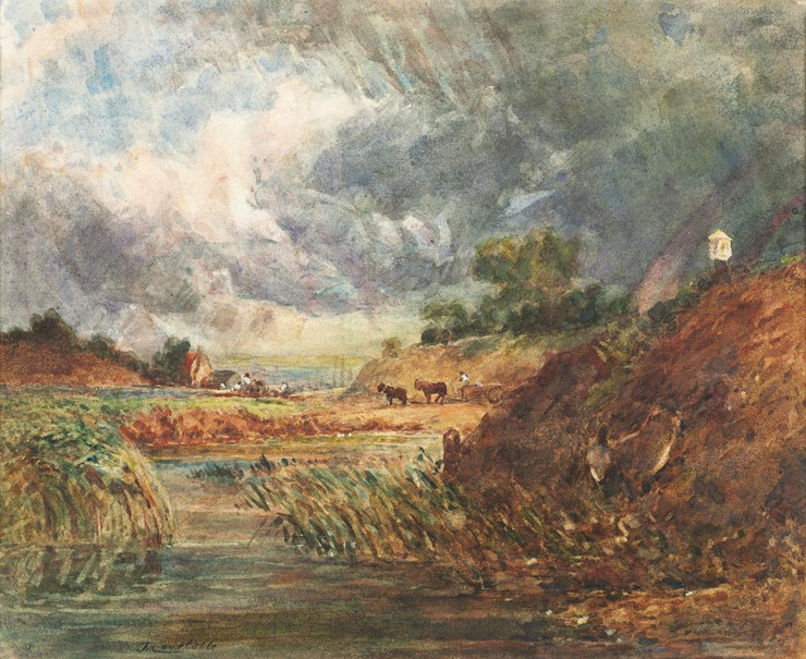 Hampstead Heath By John Constable (PRT_6831) - Canvas Art Print - 31in X 25in