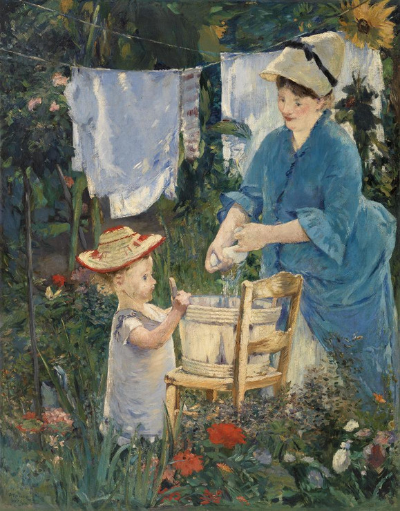 Laundry By Edouard Manet (PRT_6822) - Canvas Art Print - 28in X 36in