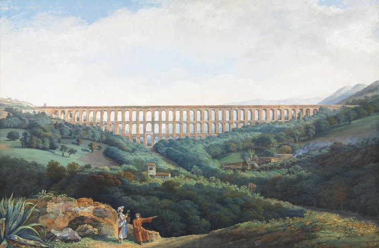 The Aqueducts At Caserta By Carl Ludwig Hackert (PRT_6877) - Canvas Art Print - 35in X 23in