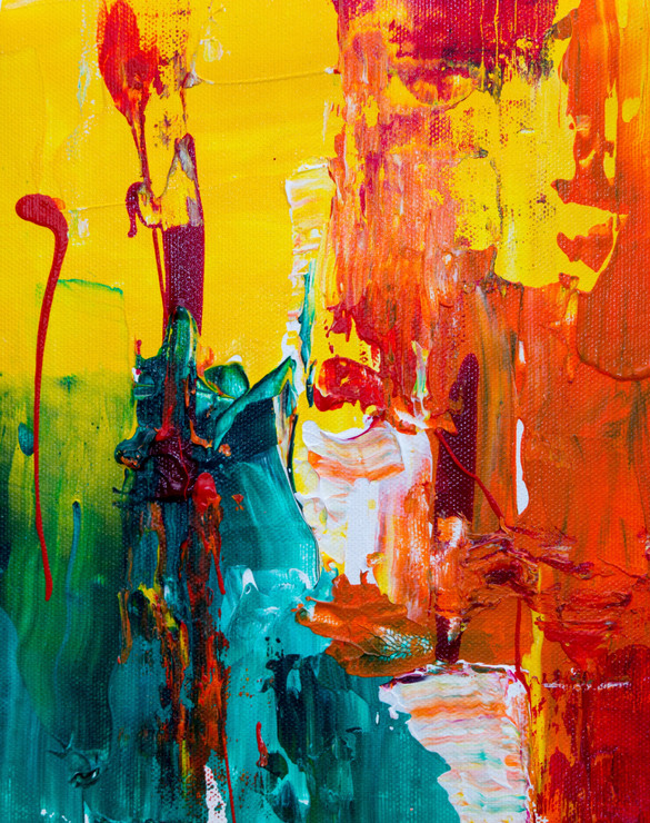 Orange_Red_Green Abstract (PRT_7809_54931) - Canvas Art Print - 36in X 24in