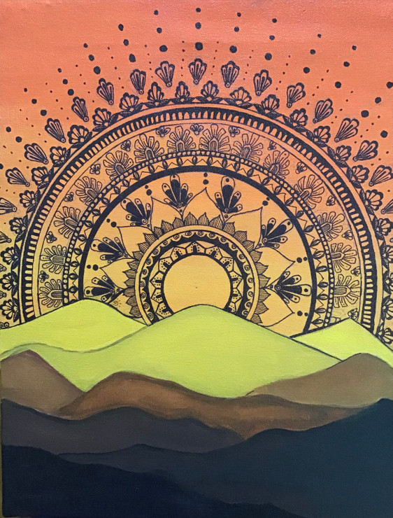 Mandala Art (ART_7557_54857) - Handpainted Art Painting - 14in X 18in
