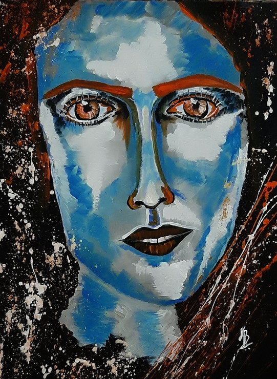 Portrait (ART_5839_54808) - Handpainted Art Painting - 18in X 24in