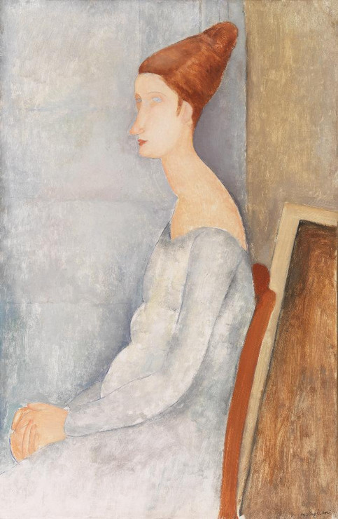 Portrait Of Jeanne H√©buterne By Amedeo Modigliani (PRT_6965) - Canvas Art Print - 26in X 39in