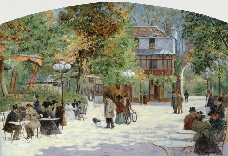 At The Chalet Du Ch√¢teau De Madrid, In The Bois De Boulogne (1895) By Louis Abel Truchet (PRT_7188) - Canvas Art Print - 29in X 20in