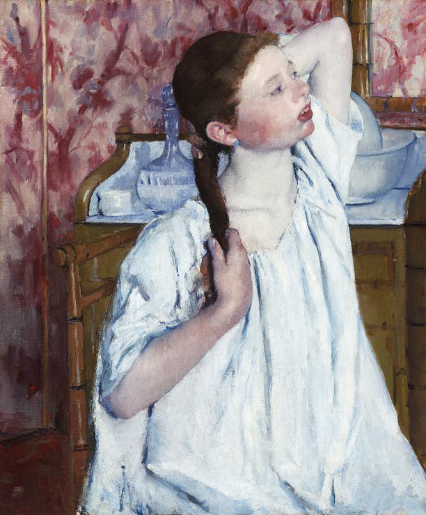 Girl Arranging Her Hair (1886) By Mary Cassatt (PRT_7264) - Canvas Art Print - 20in X 24in