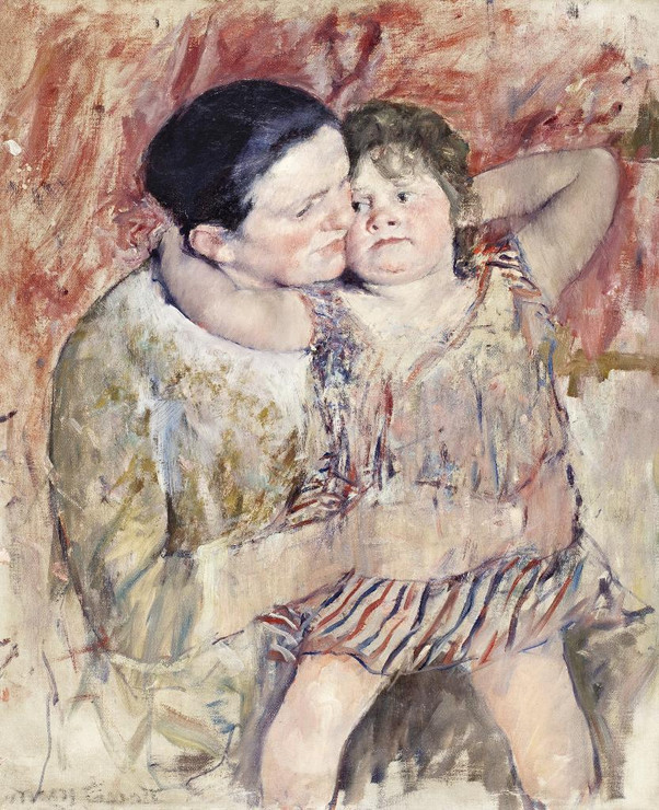 Woman And Child By Mary Cassatt (PRT_7269) - Canvas Art Print - 22in X 28in