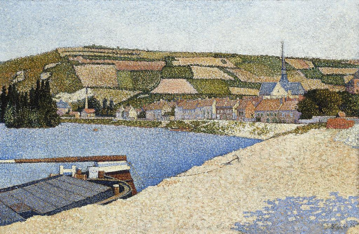 Les Andelys, C√¥te D‚ÄôAval (1886) By Paul Signac (PRT_7288) - Canvas Art Print - 18in X 12in