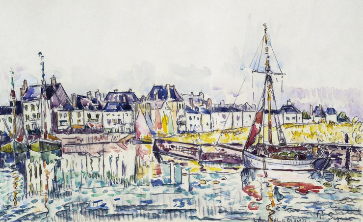 Le Croisic (1928) By Paul Signac (PRT_7286) - Canvas Art Print - 22in X 13in