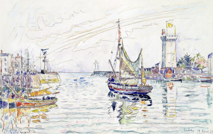 View Of Les Sables D'Olonne (1929) By Paul Signac (PRT_7301) - Canvas Art Print - 21in X 14in