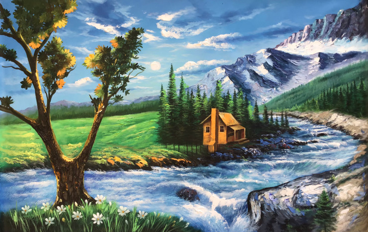 Landscape painting  (ART_6706_55566) - Handpainted Art Painting - 48in X 36in