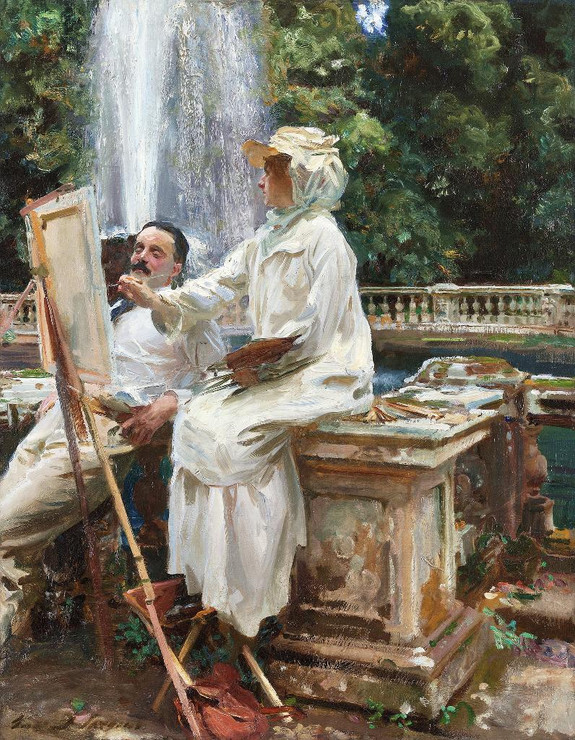 The Fountain, Villa Torlonia, Frascati, Italy (1907) By John Singer Sargent (PRT_7369) - Canvas Art Print - 15in X 19in