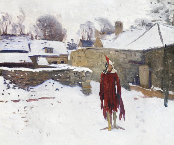 Mannikin In The Snow By John Singer Sargent (PRT_7359) - Canvas Art Print - 22in X 19in