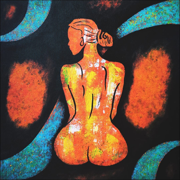 Women Figurative Abstract 2 (PRT_7990_55722) - Canvas Art Print - 24in X 24in