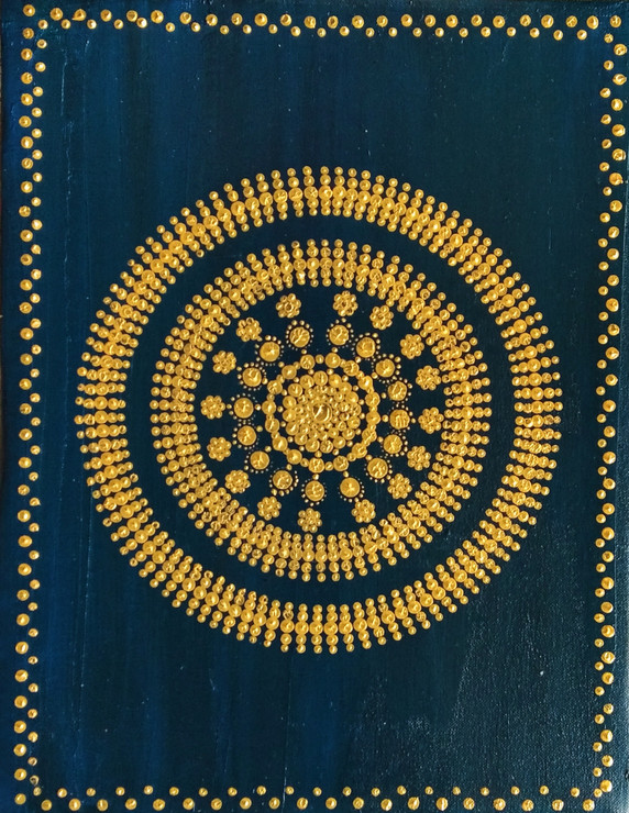 Mandala (ART_7984_55715) - Handpainted Art Painting - 12in X 16in