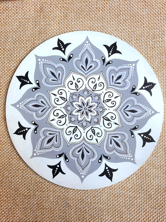 Indian Mandala - 2 (ART_4808_55616) - Handpainted Art Painting - 12in X 12in