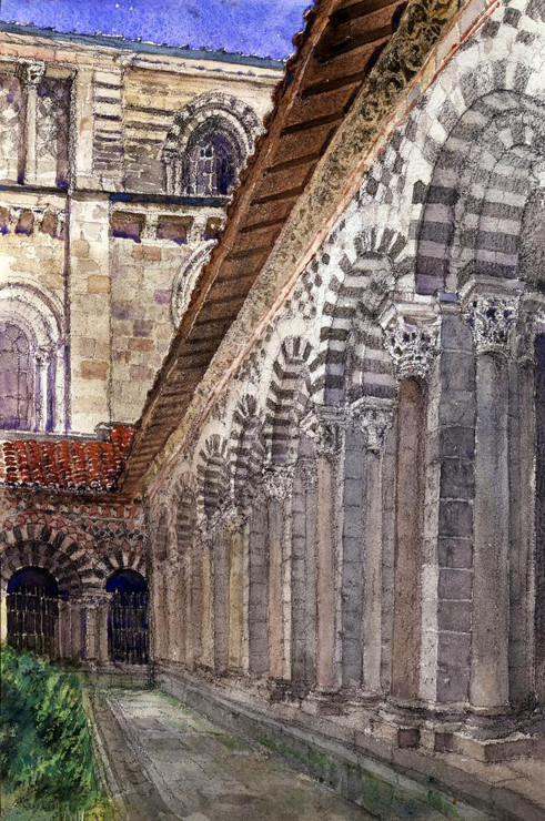 Cathedral Cloister At Le Puy (PRT_7734) - Canvas Art Print - 13in X 20in
