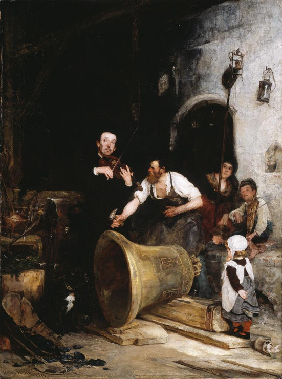 Toning The Bell By Walter Shirlaw (PRT_7722) - Canvas Art Print - 14in X 19in